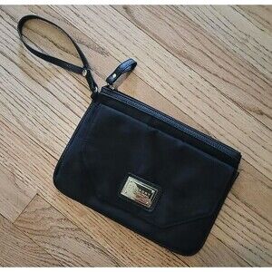 Laundry By Shelli Segal Womens Black Wrist Bag Purse Handbag